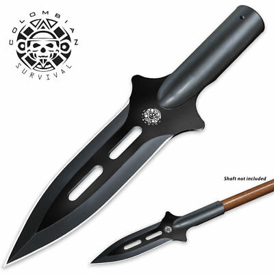 10 3/4" Colombian Warrior Spearhead W/nylon Sheath Sk5 High Carbon Steel Blade