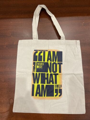 Othello/ Twelfth Night Public Theater Tote Bag! Shakespeare “i Am Not What I Am”