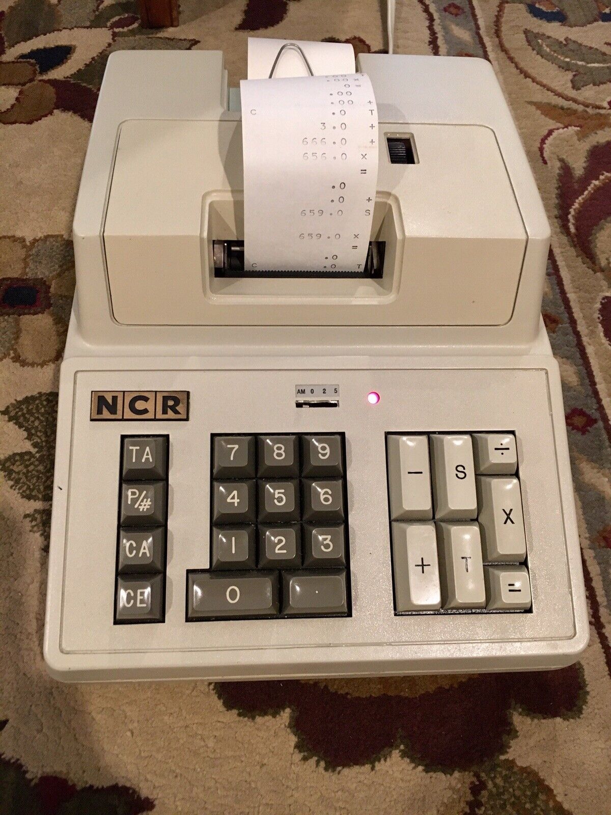 Vintage Ncr Adding Machine With Cover