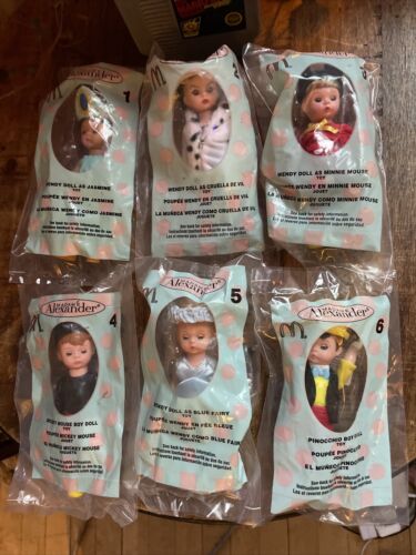 Mcdonalds Full Set Of 6 Madame Alexander Dolls 2004 Disney Happy Meal Toys