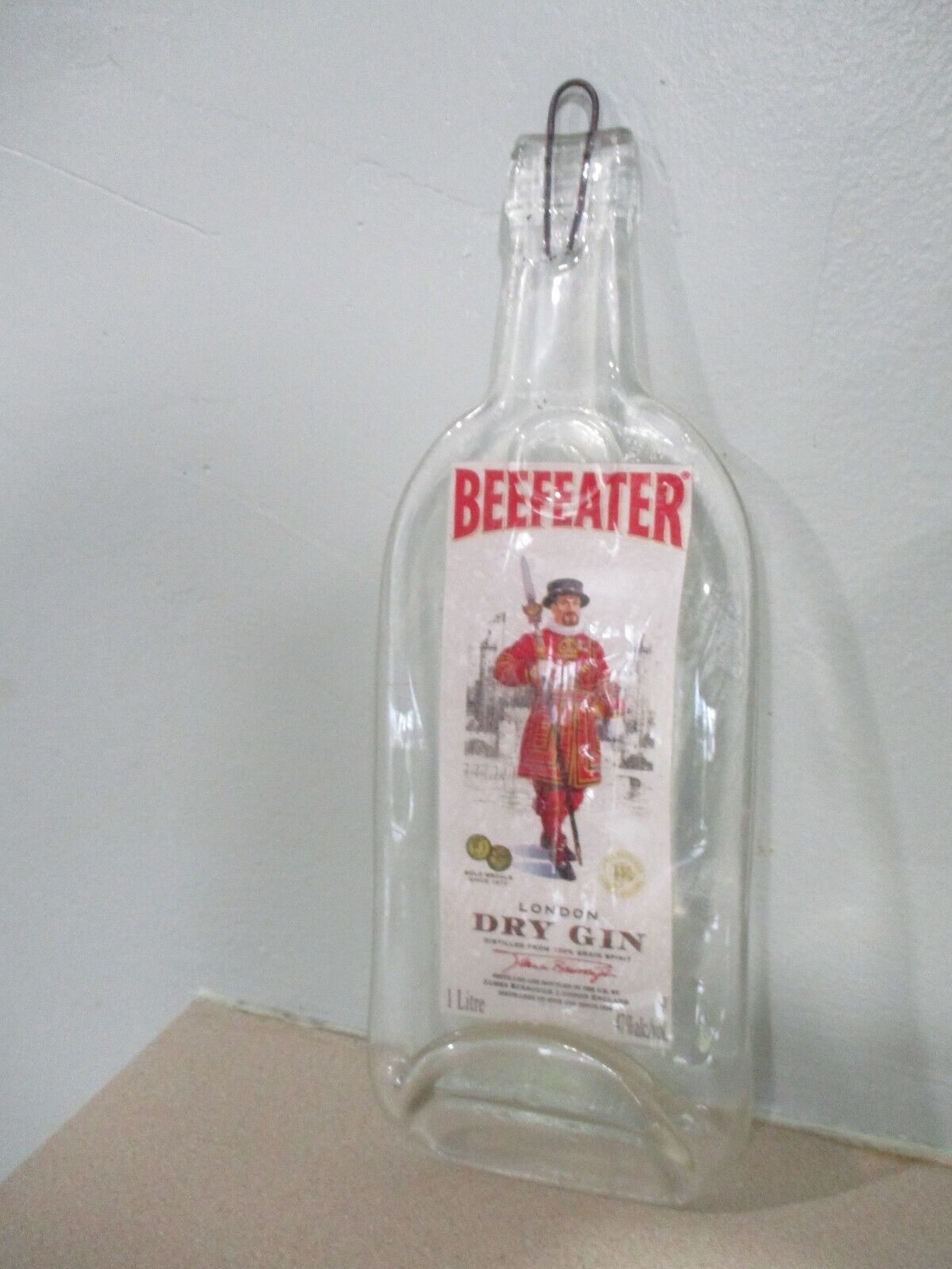 Beefeater Dry Gin Glass Wall Hanging Bar Sign Consumed And Flattened 13x4.5''