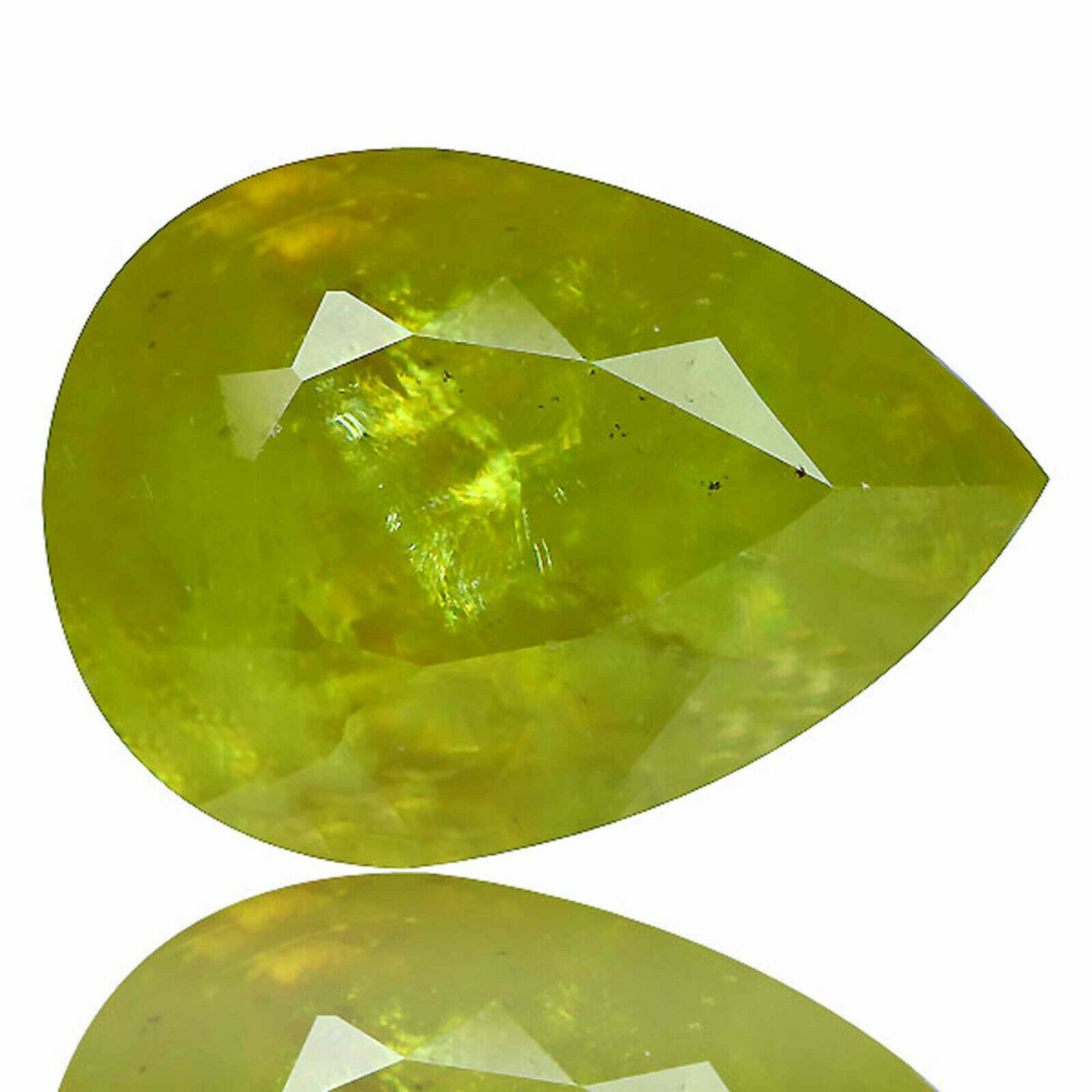 3.71 Ct 100% Natural Yellowish Green Sphene-titanite