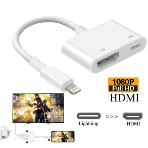 Charging To Hdmi Cable Digital Av Tv Adapter For Iphone 6 7 8 X Xr 11 Ipad Pro