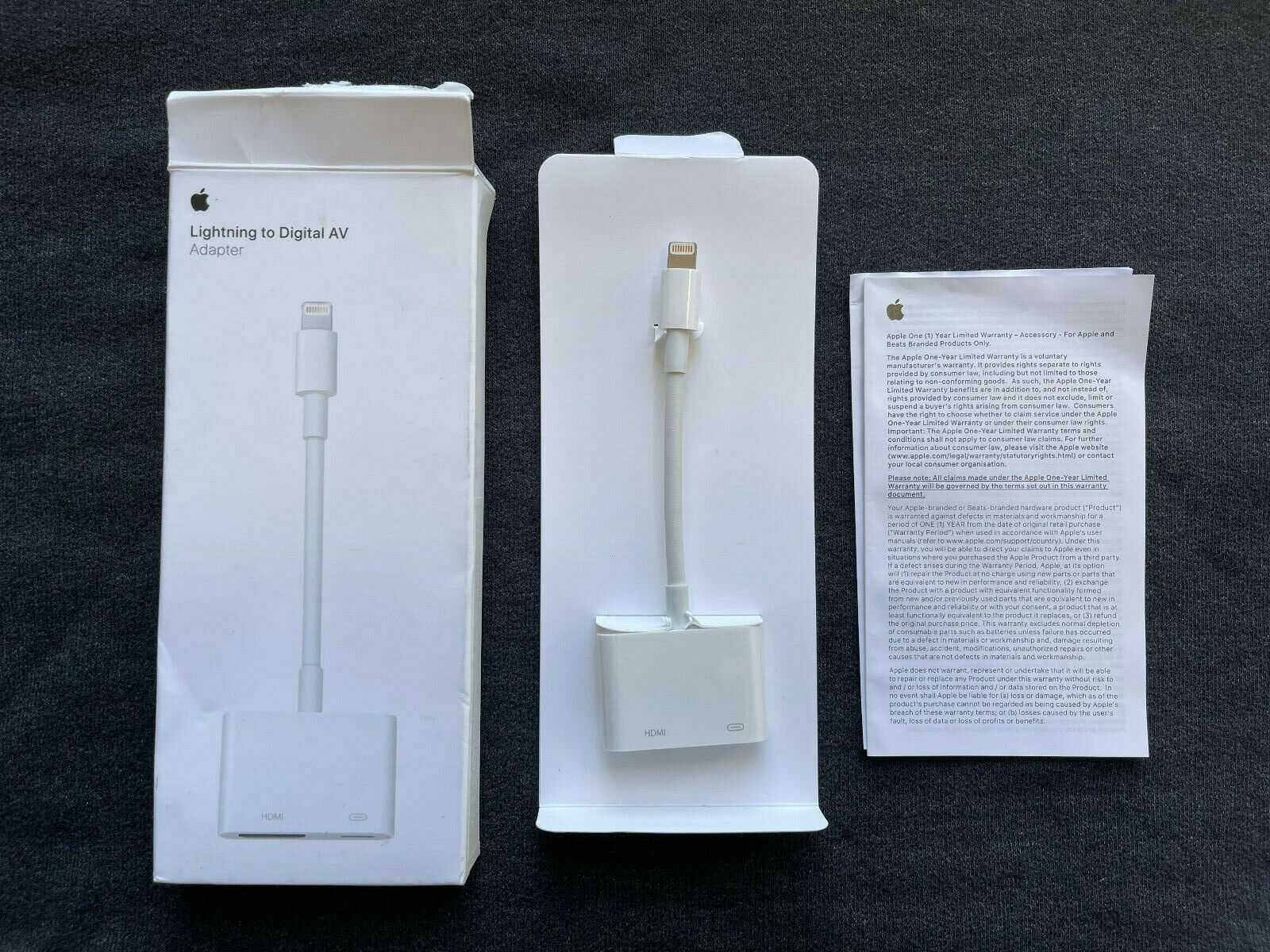 100% Genuine Apple Lightning To Hdmi Digital Av Adapter Iphone Ipad Md826am/a