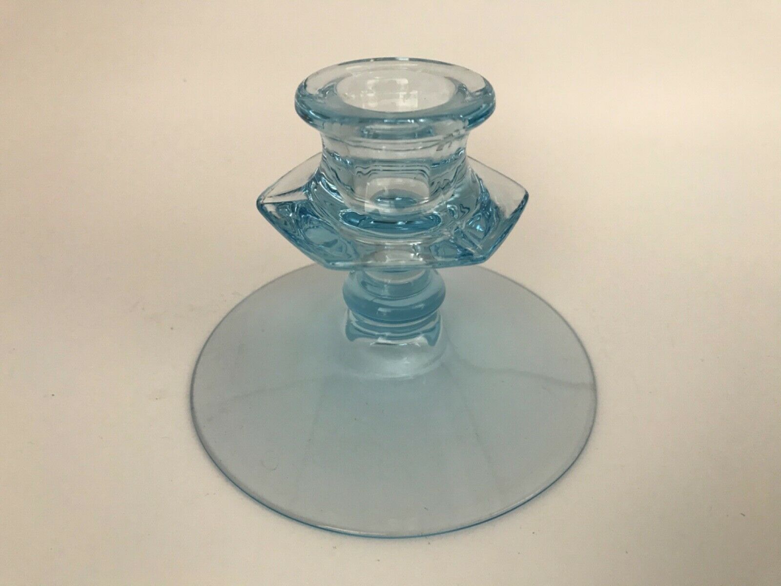 Rare Fairfax Light Blue Single Candlestick Holder By Fostoria Glass