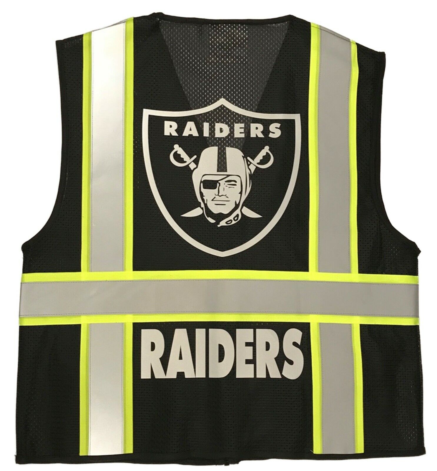 🏴‍☠️ Raiders Nation 🏴‍☠️ Black Reflective Safety Vest W/reflective Logo 🖤rn4l