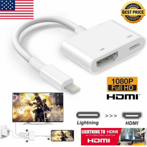 Hd Hdmi Cable Digital Av Tv Adapter For Iphone 6 7 8 X Xr 11 Ipad Pro