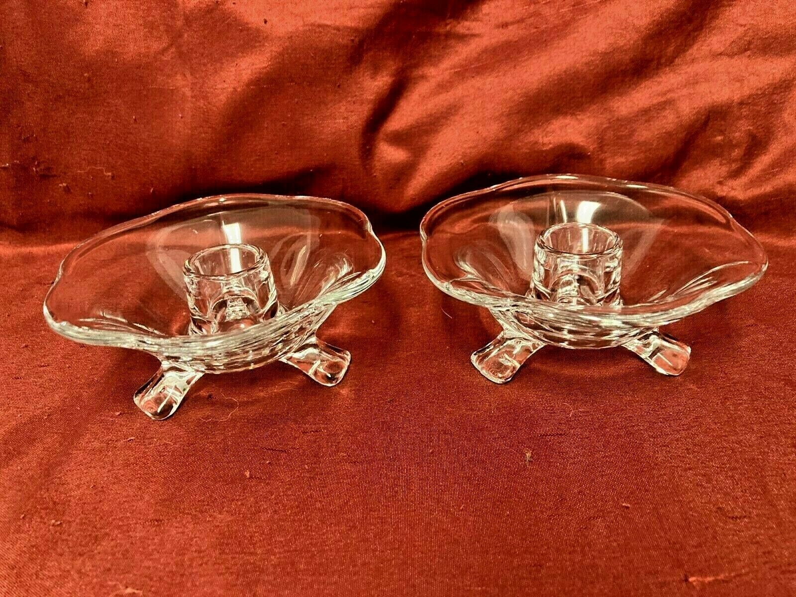 Fairfax Pair Candle Holders By Fostoria Glass