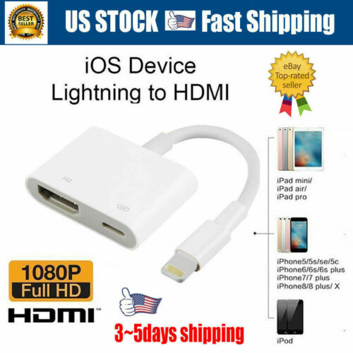 1080p Hdmi Digital Av Tv Cable Adapter For Ipad Iphone Xs Max Xr X
