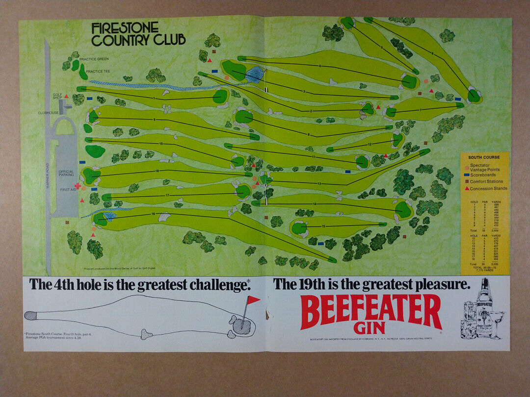 1979 Beefeater Gin Firestone Country Club South Course Vintage Print Ad