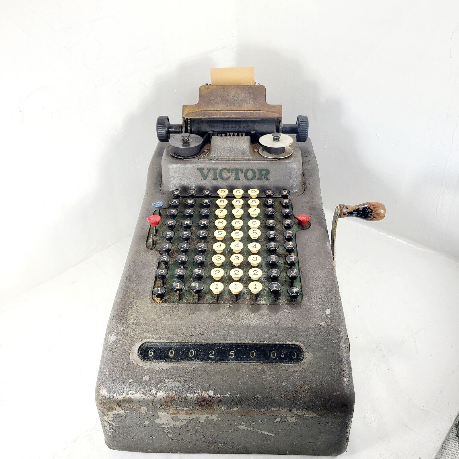 Vintage Victor Hand Crank Manual Calculator Adding Machine 82601